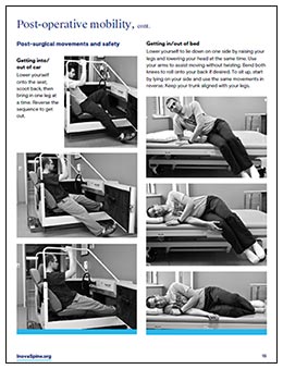 page showing detailed pictures of how to get up from laying down