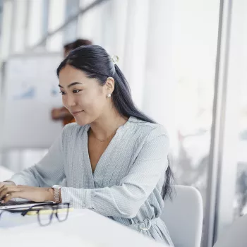 woman using laptop