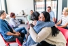 Two women hugging